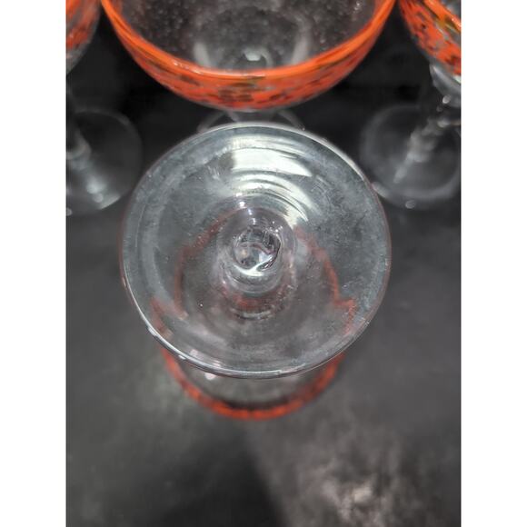 Artland Confetti Bubble Glass Margarita Mexican Glasses, Set of 4, Orange & Red - Picture 7 of 10
